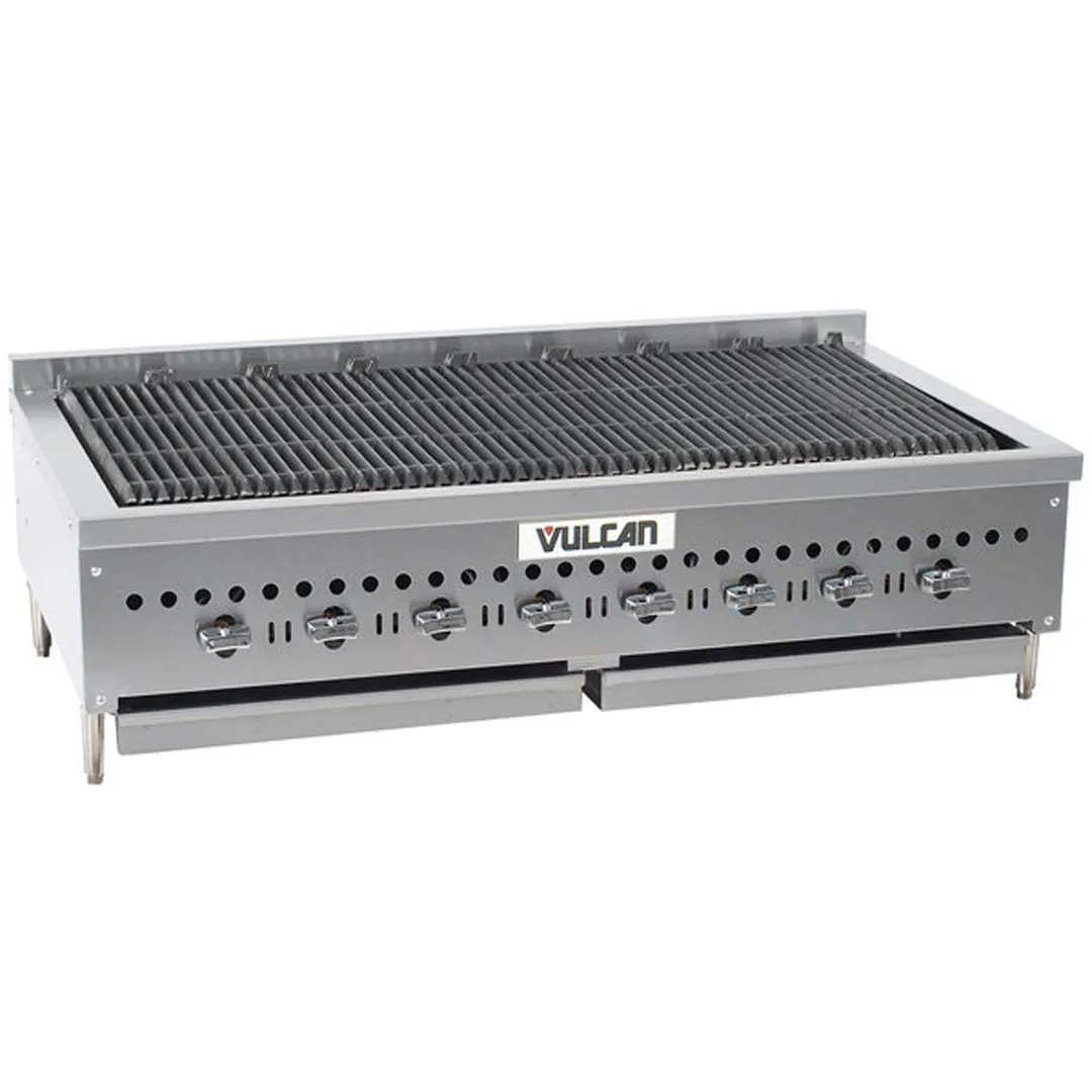 Vulcan VCCB47 46" Low Profile Countertop Gas Radiant Charbroiler w/ (8) Burners, 116.000 BTU