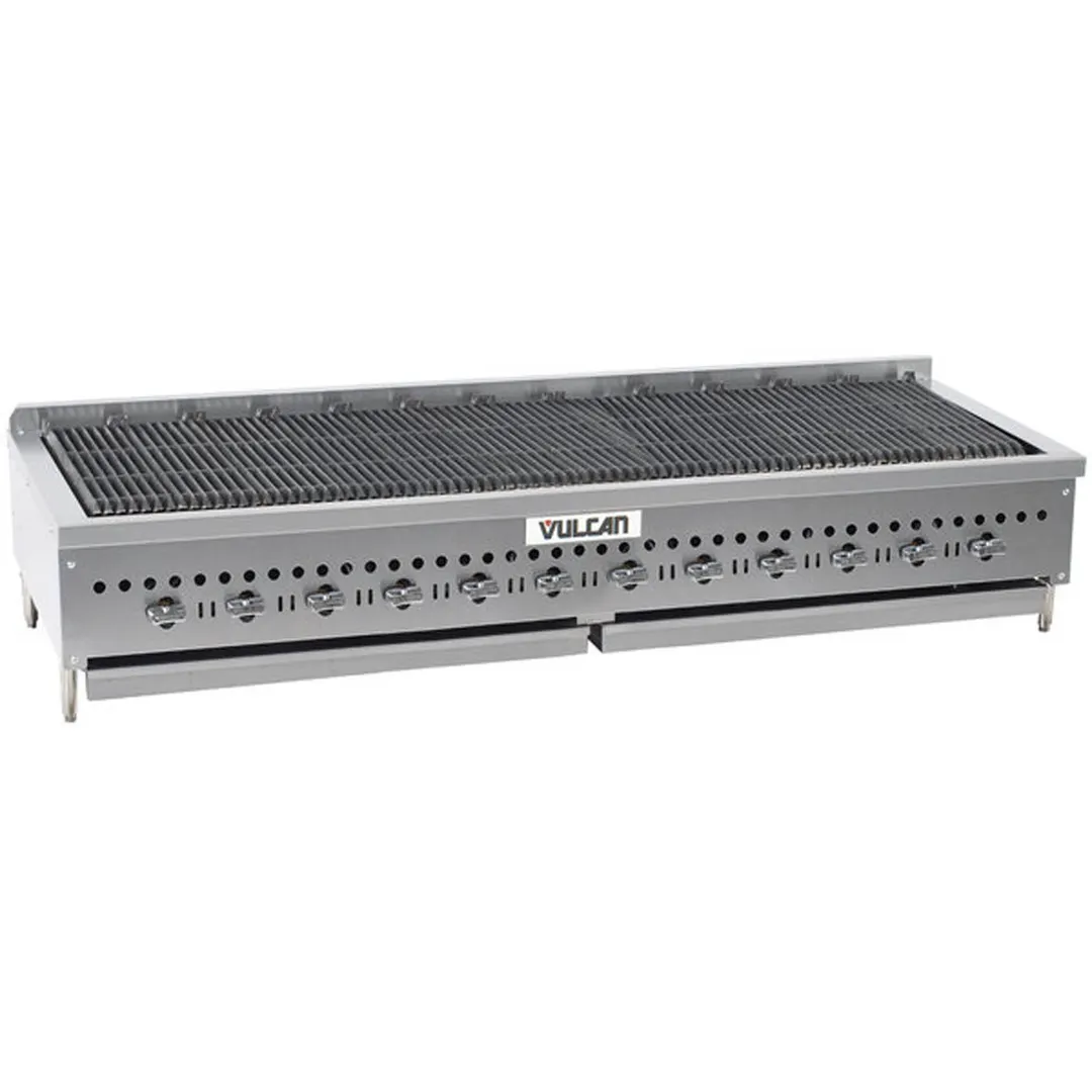 Vulcan VCCB72 72" Low Profile Countertop Gas Radiant Charbroiler w/ (13) Burners, 188.500 BTU