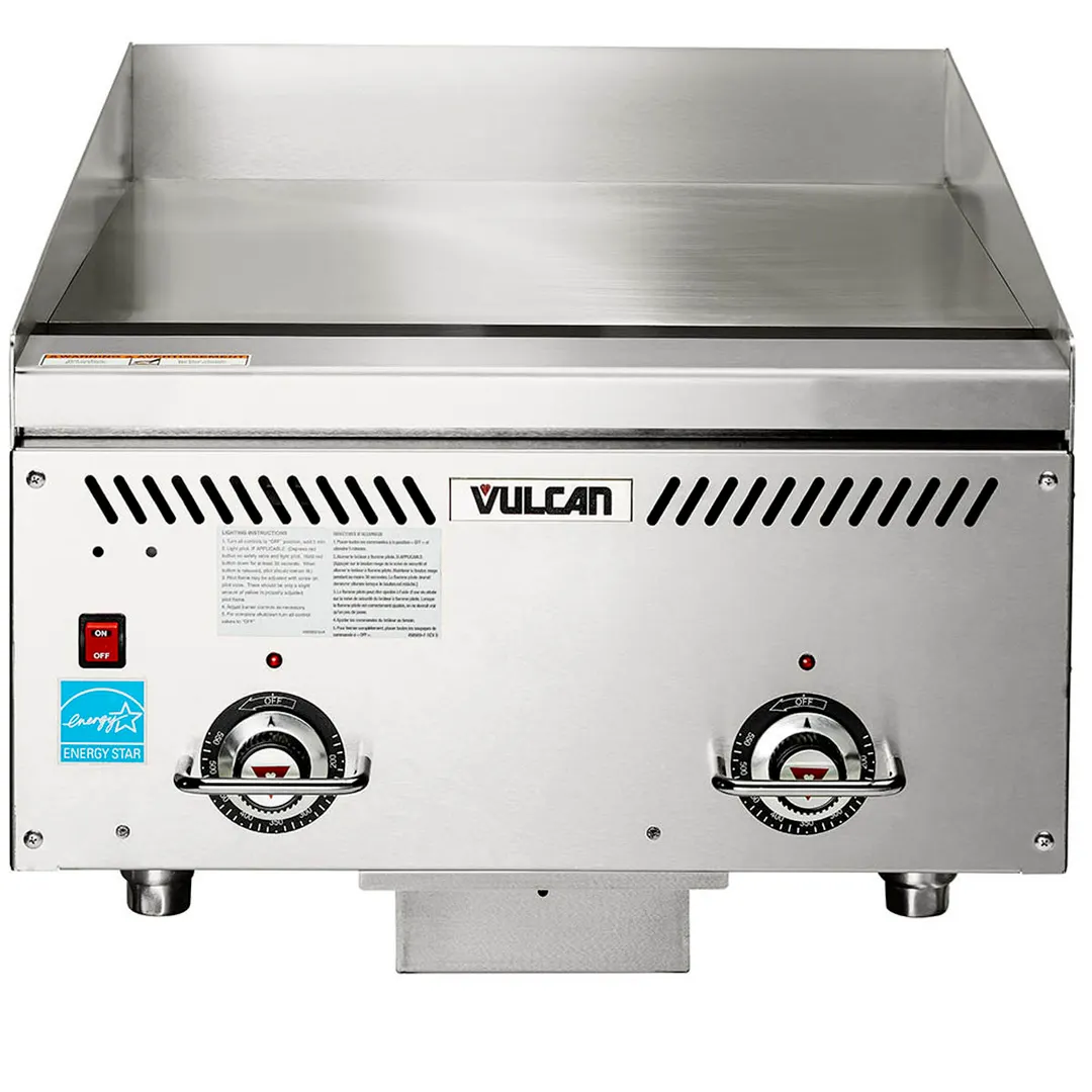 Vulcan VCCG24-AR 24" Countertop Gas Griddle, Atmospheric Burners, 1" Chrome Plate, 60.000 BTU