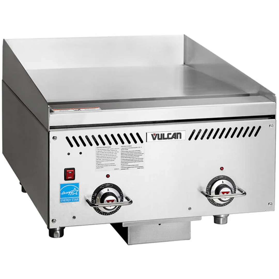 Vulcan VCCG24-AS 24" Countertop Gas Griddle, Atmospheric Burners, 1" Steel Plate, 60.000 BTU