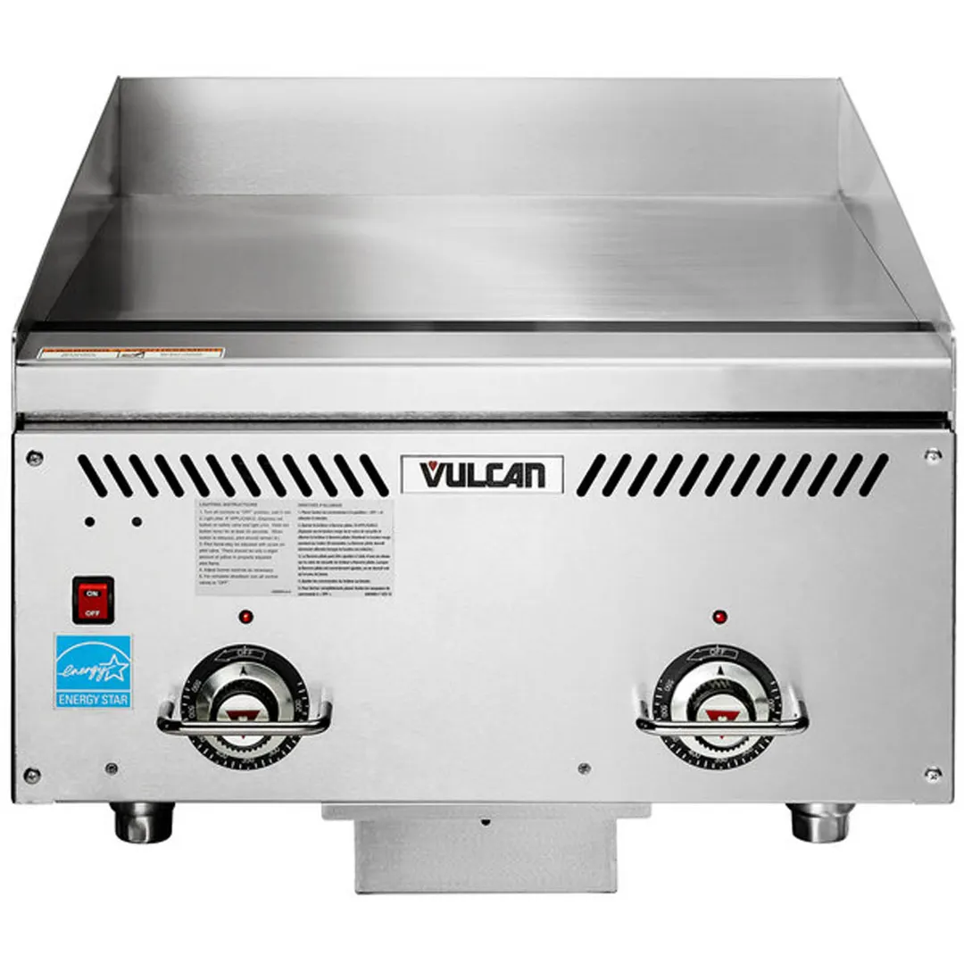 Vulcan VCCG24-AS 24" Countertop Gas Griddle, Atmospheric Burners, 1" Steel Plate, 60.000 BTU
