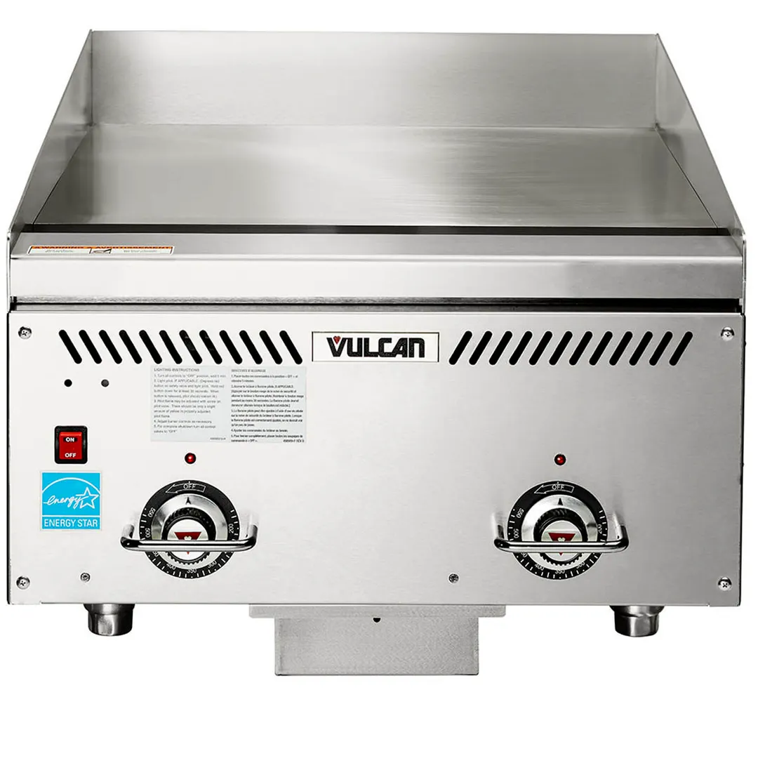 Vulcan VCCG24-IS 24" Countertop Gas Griddle, Infrared Burners, 1" Steel Plate, 48.000 BTU
