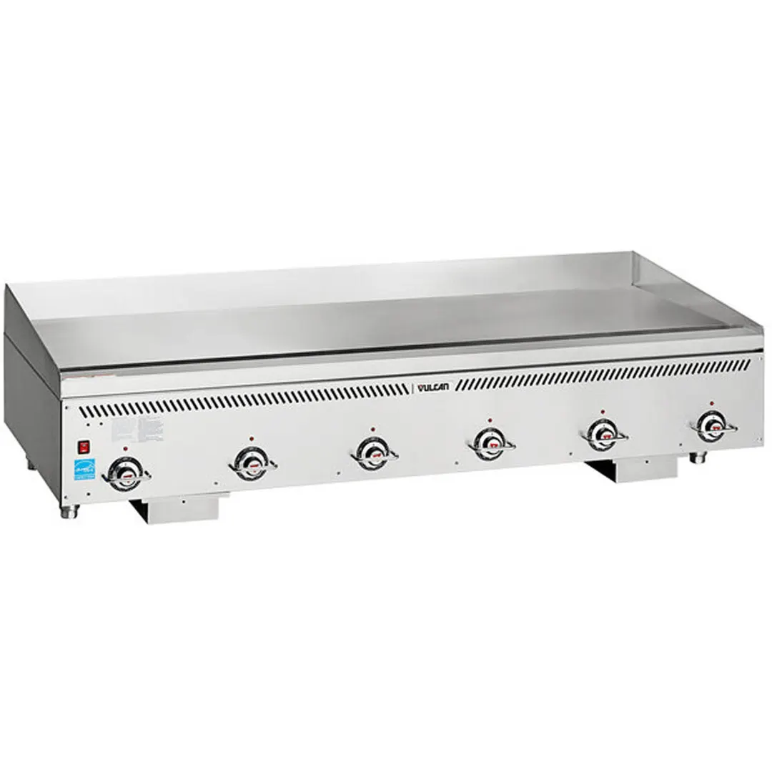 Vulcan VCCG72-AR 72" Countertop Gas Griddle, Atmospheric Burners, 1" Chrome Plate, 180.000 BTU