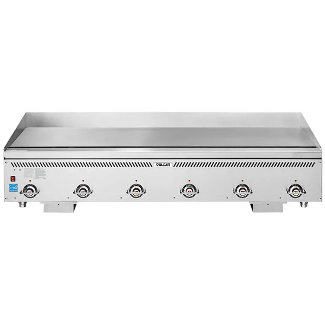 Vulcan VCCG72-IS 72" Countertop Gas Griddle, Infrared Burners, 1" Steel Plate, 144.000 BTU