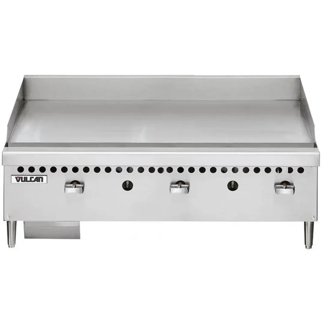 Vulcan VCRG36-M 36" Countertop Manual Gas Griddle, 1" Steel Plate, 20.5" Deep, 75.000 BTU