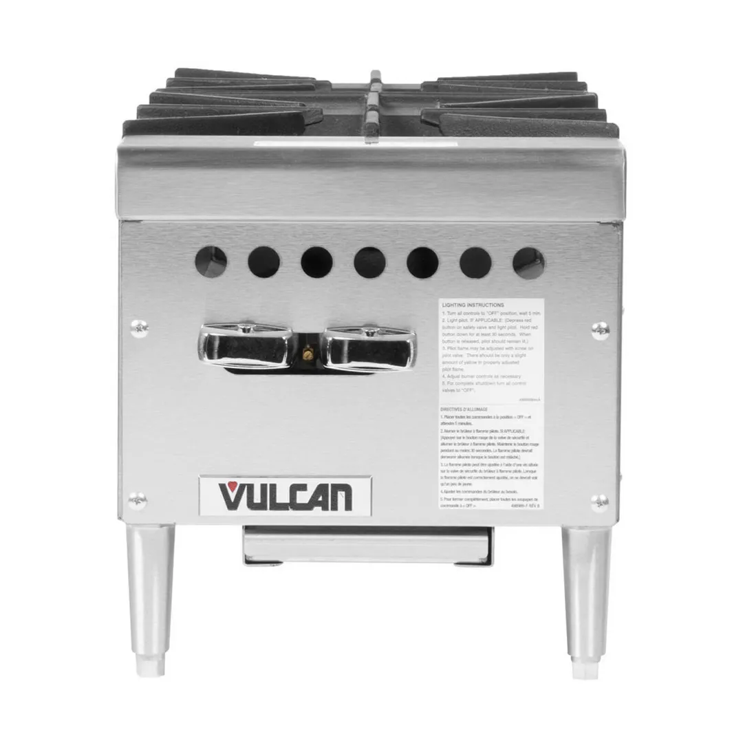 Vulcan VCRH12 12" Countertop Gas Hotplate with (2) Burners, Infinite Controls, 50.000 BTU