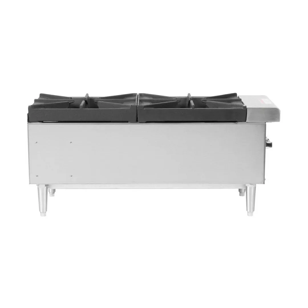 Vulcan VCRH12 12" Countertop Gas Hotplate with (2) Burners, Infinite Controls, 50.000 BTU