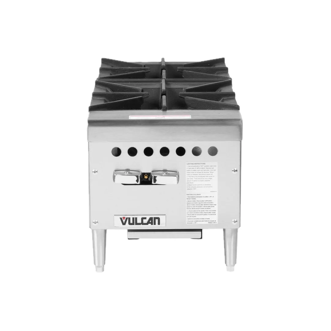 Vulcan VCRH12 12" Countertop Gas Hotplate with (2) Burners, Infinite Controls, 50.000 BTU