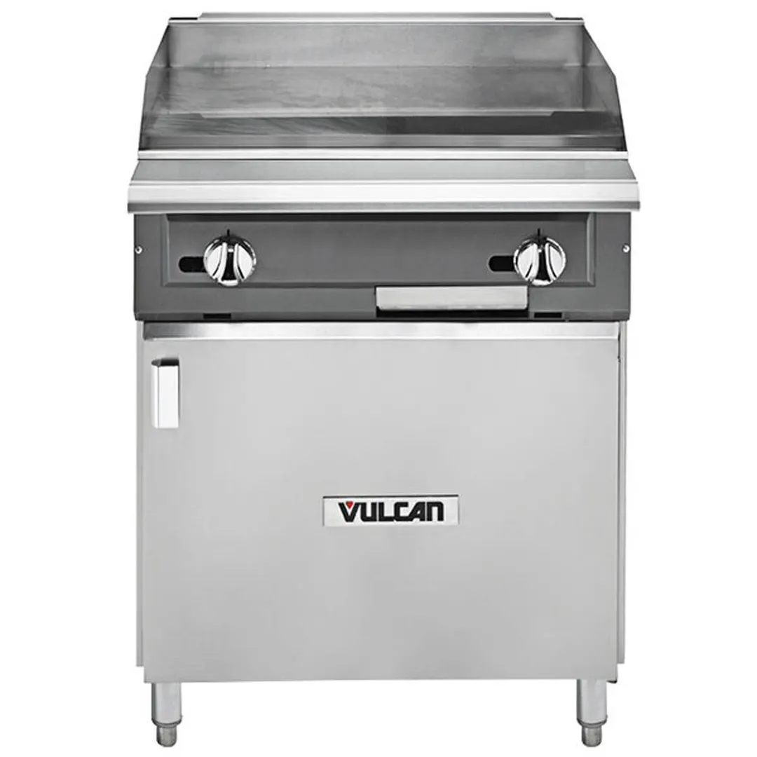 Vulcan VGM24 24" Gas Heavy Duty Range, 24" Full Griddle w/ Manual Controls, Modular Base, 60.000 BTU