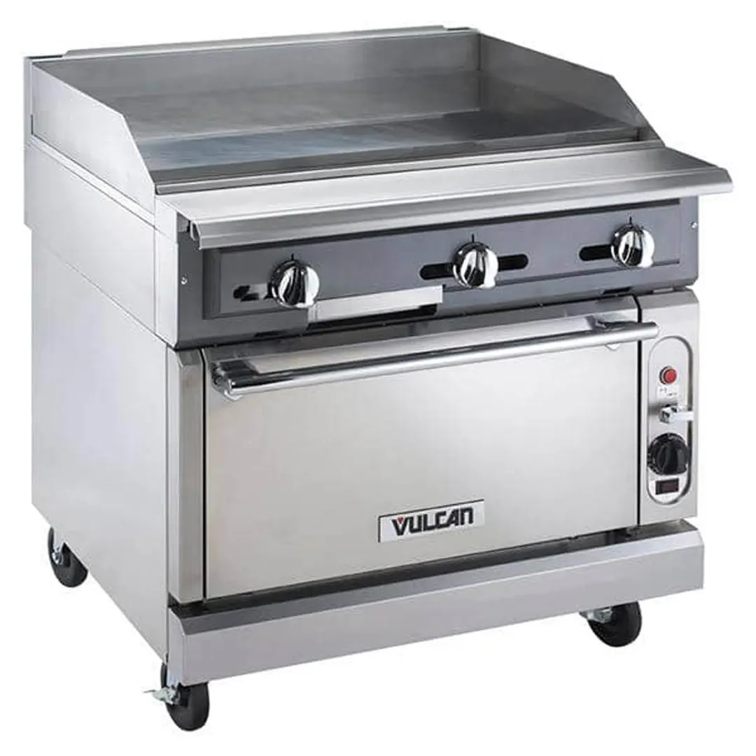 Vulcan VGMT36S 36" Gas Heavy Duty Range, 36" Full Griddle w/ Thermostatic Controls, (1) Standard Oven, 140.000 BTU