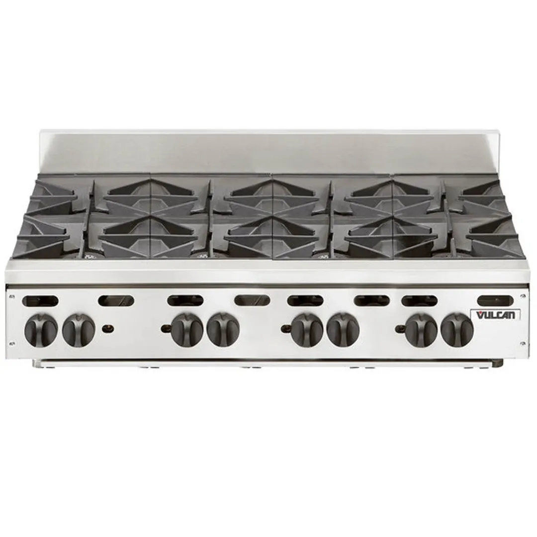 Vulcan VHP848 48" Countertop Gas Hotplate with (8) Burners, Infinite Controls, 240.000 BTU