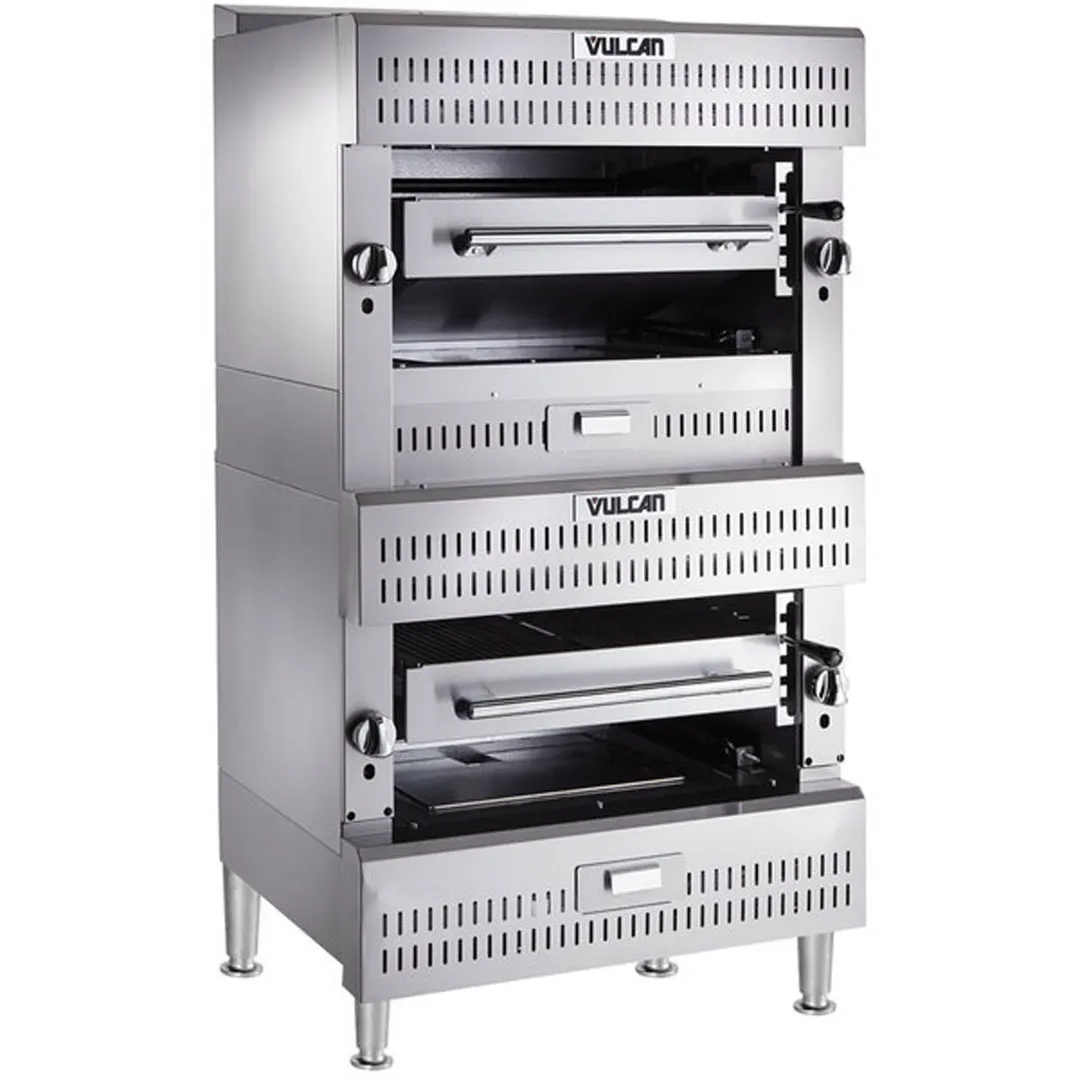 Vulcan VIR2 Heavy Duty Gas Deck-Type Broiler w/ Double Deck Infrared Burners, 200.000 BTU