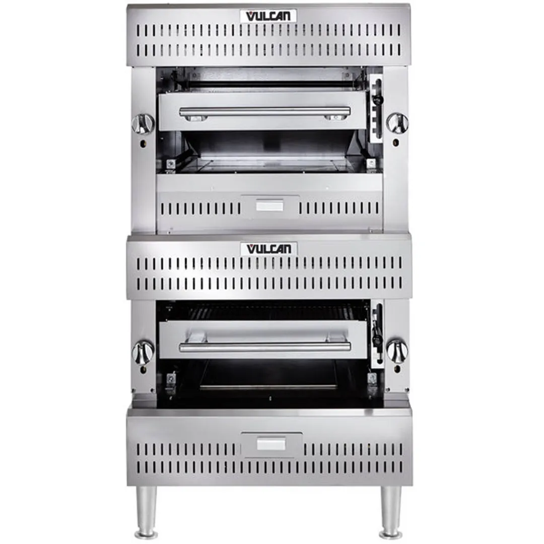 Vulcan VIR2 Heavy Duty Gas Deck-Type Broiler w/ Double Deck Infrared Burners, 200.000 BTU