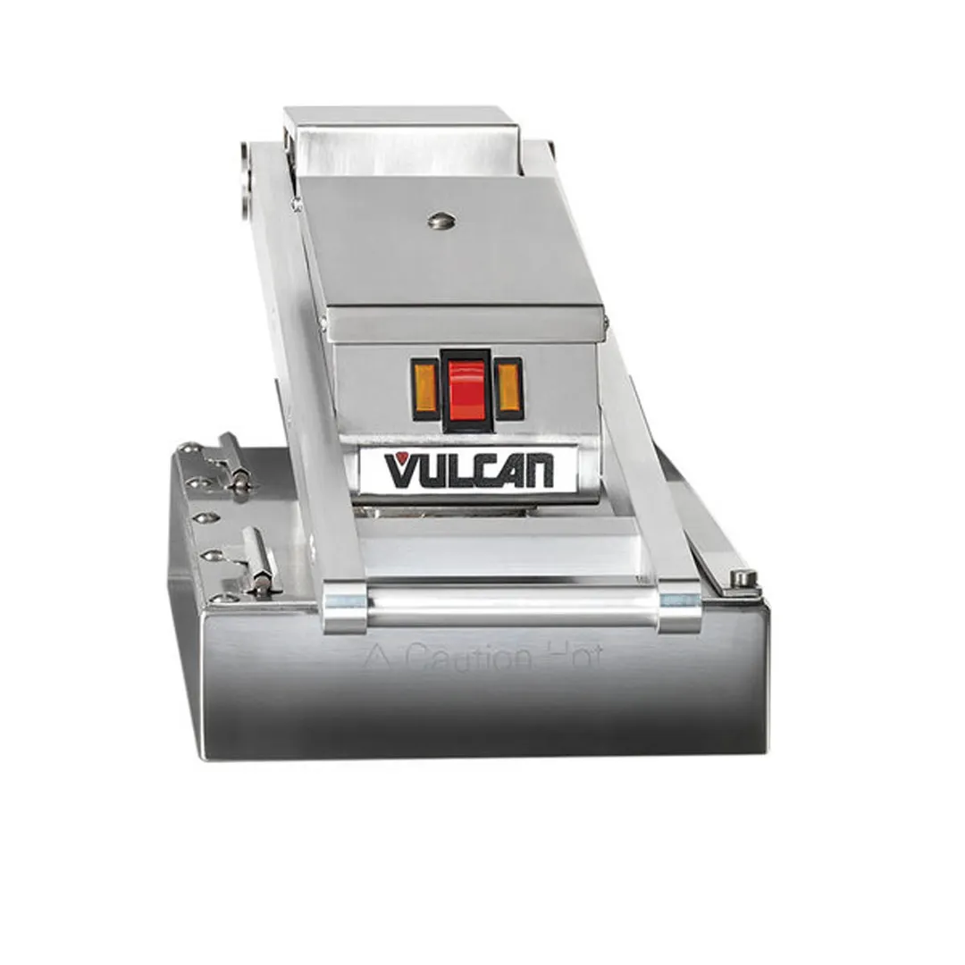 Vulcan VMCS-202 10" Rapid Recovery™ Griddle Clamshell Hood for Vulcan and Wolf Griddles, Grooved Steel Plate, 240v
