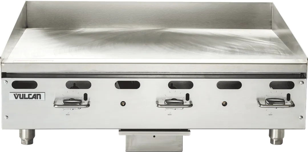 Vulcan VMG24 24" Countertop Manual Gas Griddle, 1" Steel Plate, 24" Deep, 54.000 BTU