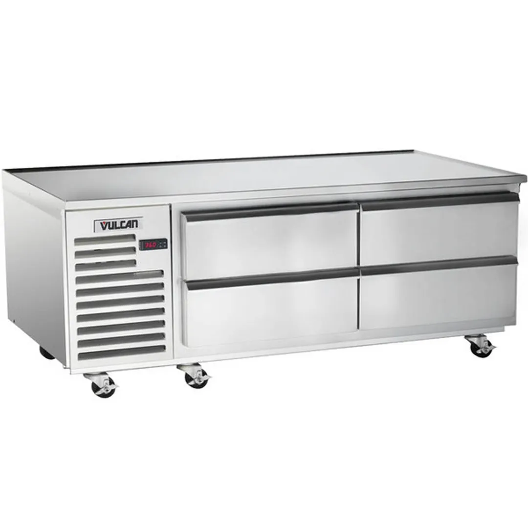 Vulcan VSC72 72" 4 Drawers Refrigerated Chef Base w/ Flat Top, Self-Contained