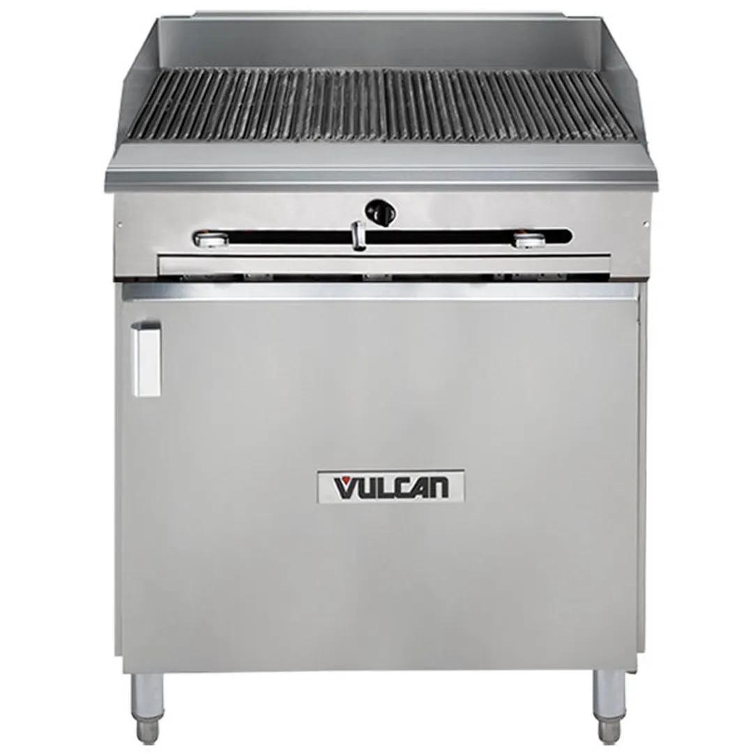 Vulcan VTC24 24" Gas Heavy Duty Range w/ 24" Full Infrared Charbroiler, Modular Base, 44.000 BTU
