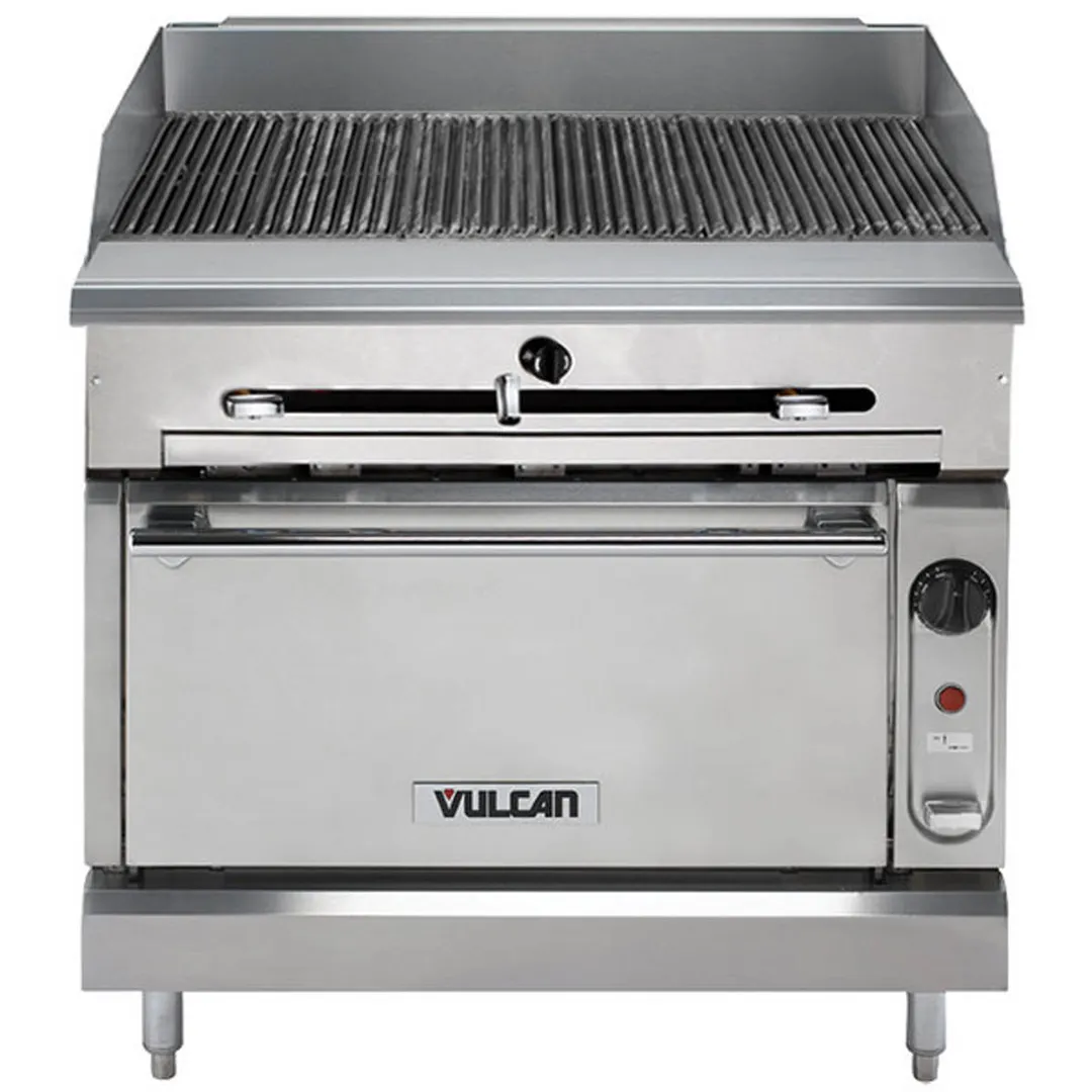 Vulcan VTC36S 36" Gas Heavy Duty Range w/ 36" Full Infrared Charbroiler, (1) Standard Oven, 116.000 BTU