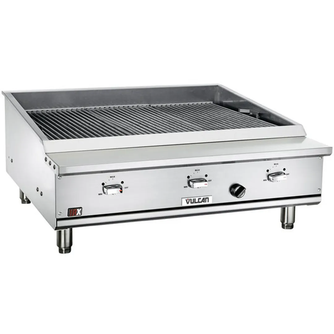 Vulcan VTEC36 36" Countertop Gas Infrared Charbroiler w/ (3) Burners, 66.000 BTU