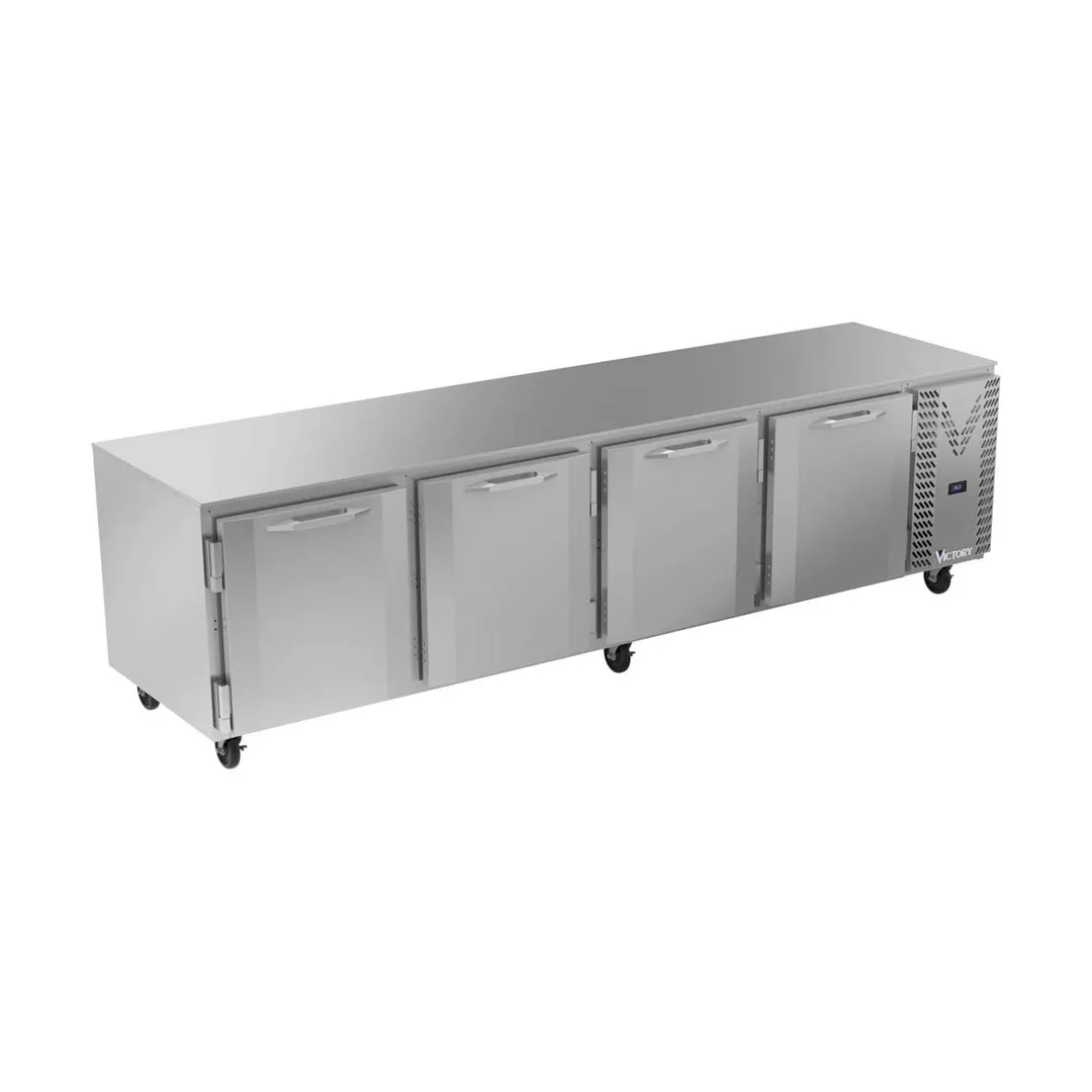 Victory VUR119HC 119" 4-Section Undercounter Refrigerator w/ 4 Solid Doors, 40.12 cu ft