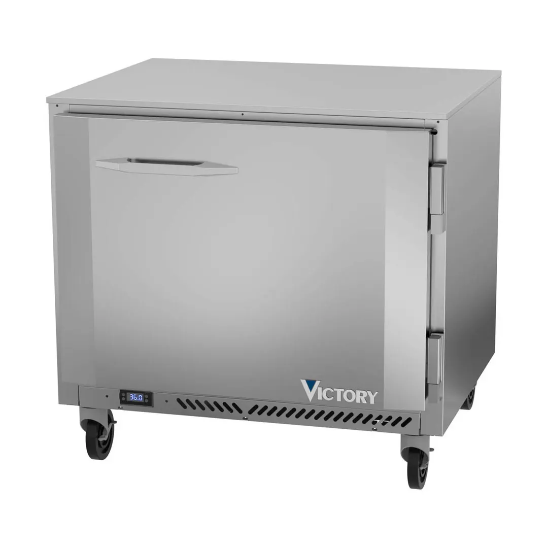 Victory VUR36HC 36" 1-Section Undercounter Refrigerator w/ 1 Solid Door, 8.5 cu ft