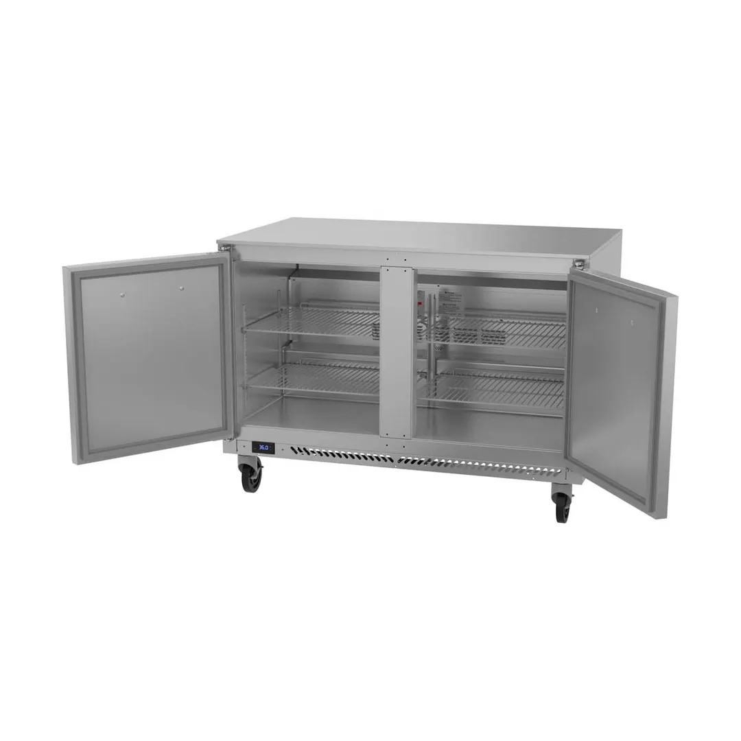 Victory VUR48HC 48" 2-Section Undercounter Refrigerator w/ 2 Solid Doors, 11.82 cu ft
