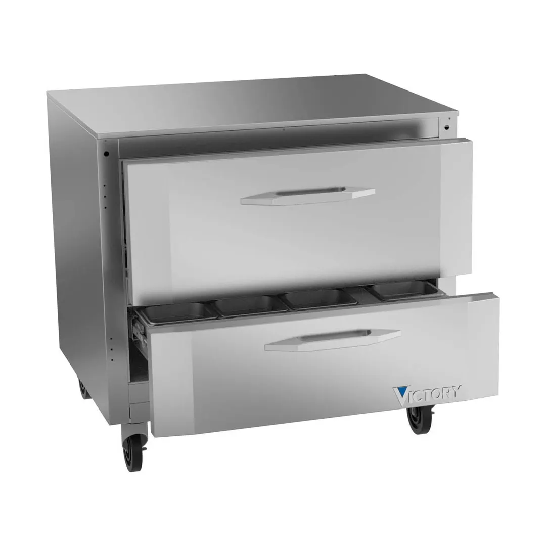 Victory VURD36HC-2 36" 1-Section Undercounter Refrigerator w/ 2 Drawers, 8.5 cu ft