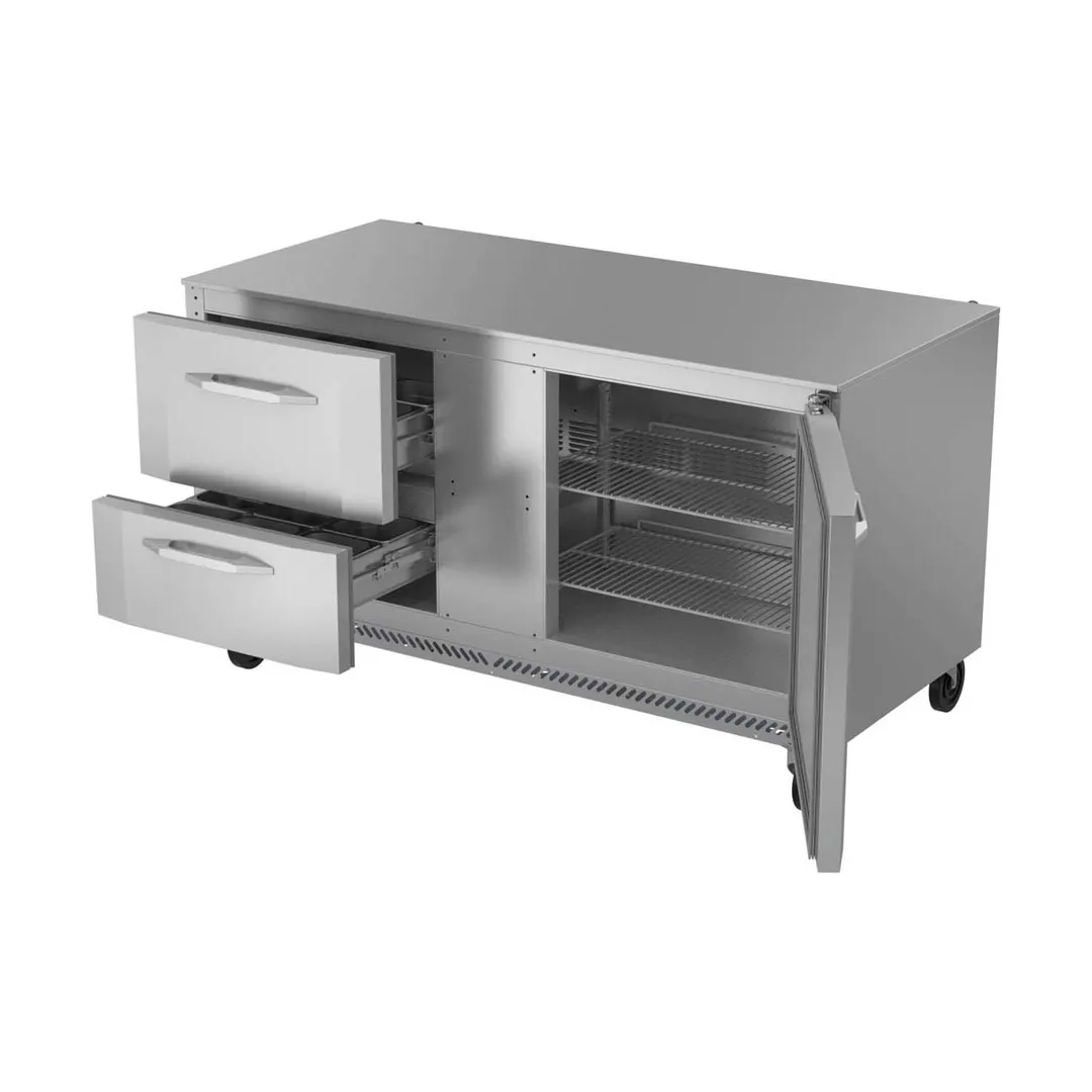 Victory VURD60HC-2 60" 2-Section Undercounter Refrigerator w/ 1 Solid Door & 2 Drawers