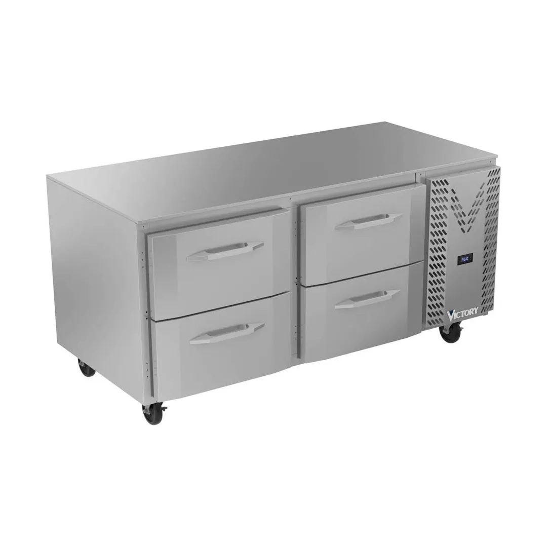 Victory VURD67HC-4 67" 2-Section Undercounter Refrigerator w/ 4 Drawers, 27 cu ft