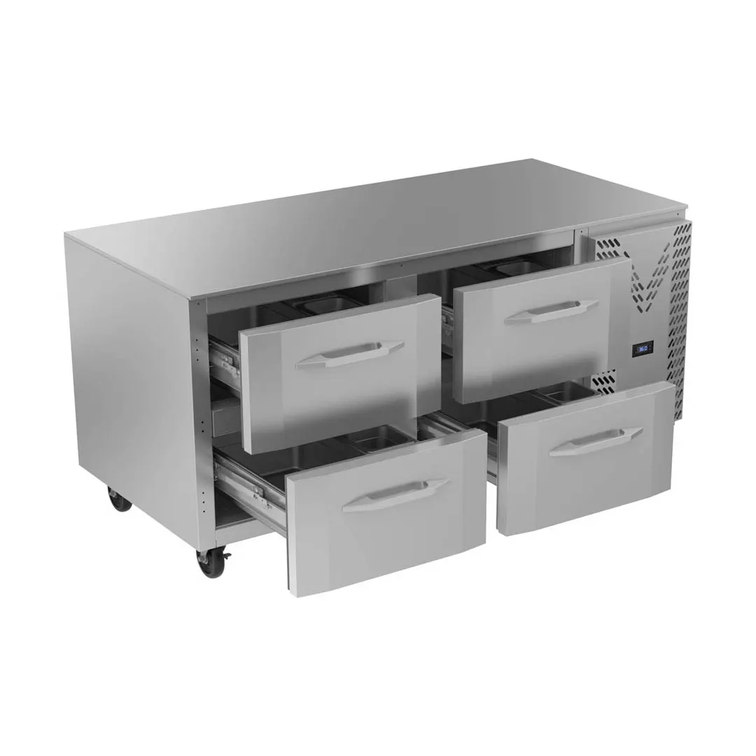 Victory VURD67HC-4 67" 2-Section Undercounter Refrigerator w/ 4 Drawers, 27 cu ft