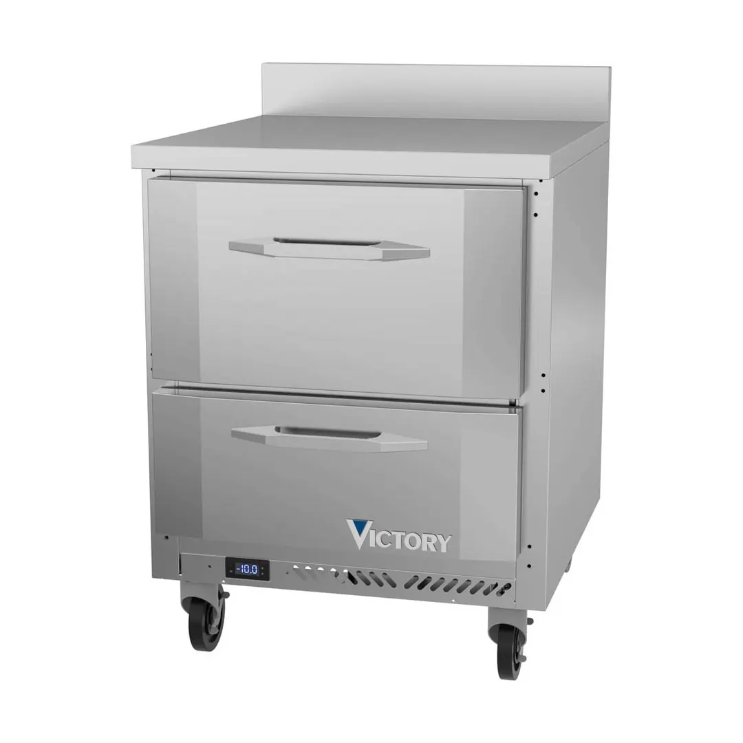 Victory VWFD27HC-2 27" 1-Section Worktop Freezer w/ 2 Drawers, 5.8 cu. ft.
