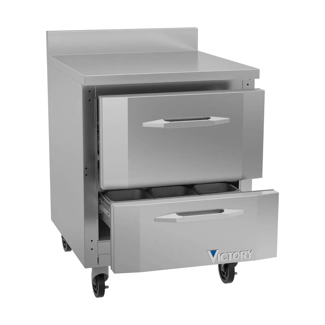 Victory VWFD27HC-2 27" 1-Section Worktop Freezer w/ 2 Drawers, 5.8 cu. ft.