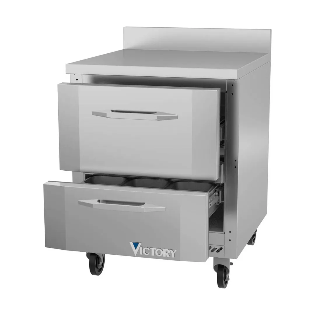Victory VWFD27HC-2 27" 1-Section Worktop Freezer w/ 2 Drawers, 5.8 cu. ft.
