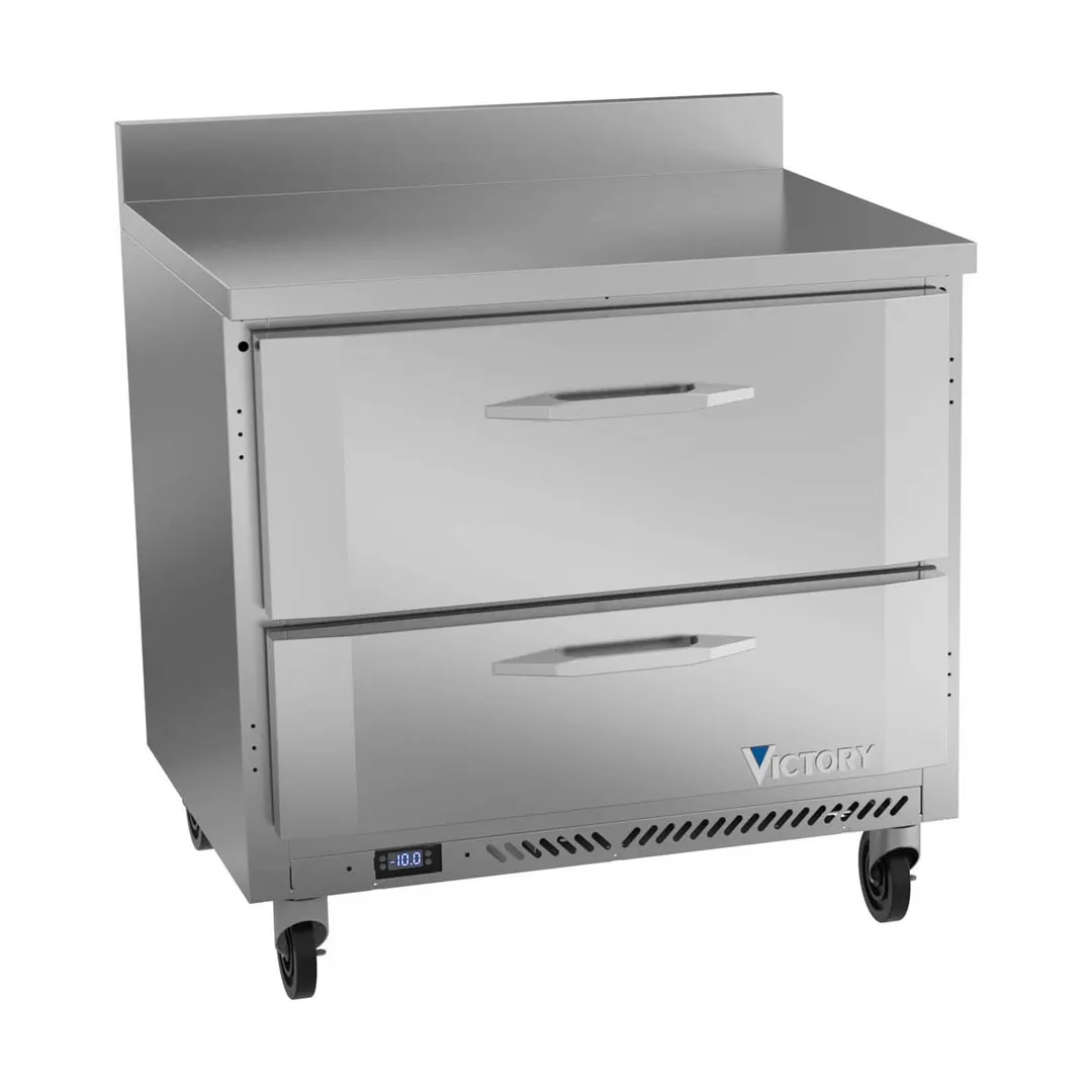 Victory VWFD36HC-2 36" 1-Section Worktop Freezer w/ 2 Drawers, 8.7 cu. ft.