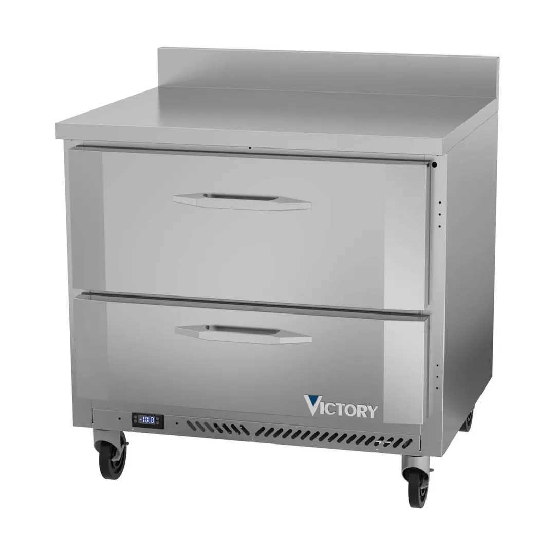 Victory VWFD36HC-2 36" 1-Section Worktop Freezer w/ 2 Drawers, 8.7 cu. ft.