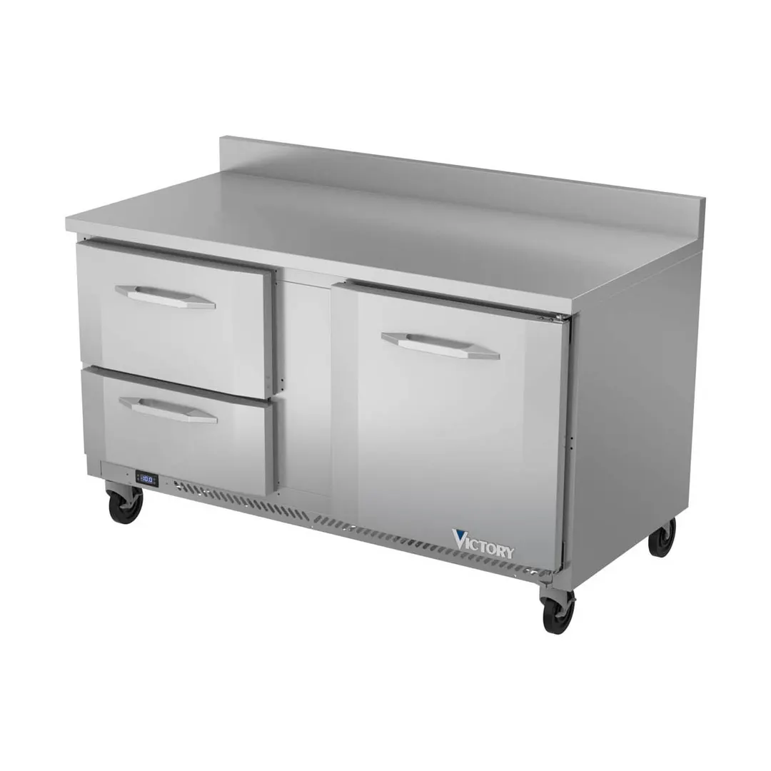 Victory VWFD60HC-2 60" 2-Section Worktop Freezer w/ 1 Door & 2 Drawers, 14.36 cu. ft.