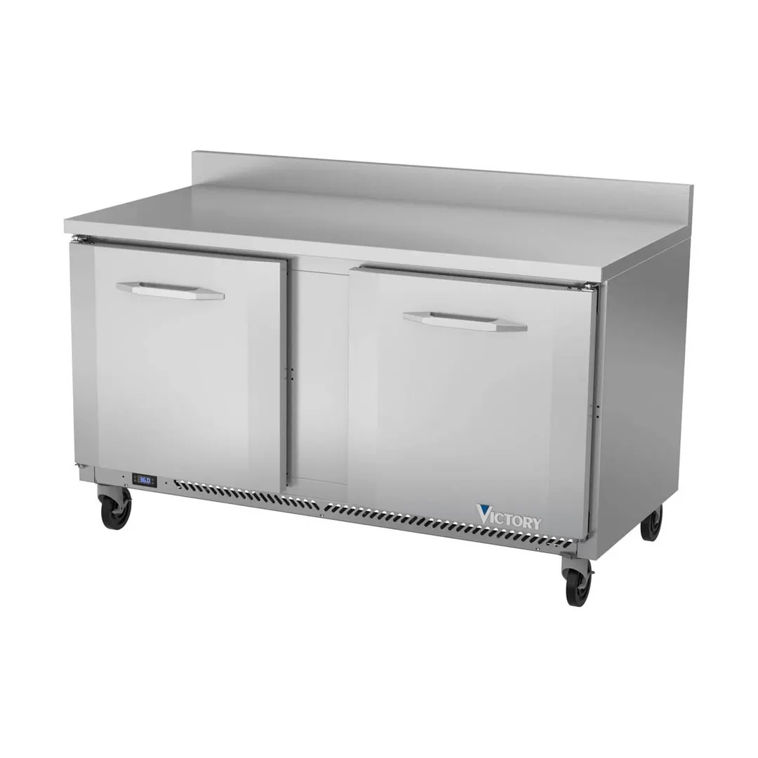 Victory VWR60HC 60" 2-Section Worktop Refrigerator w/ 2 Doors, 14.75 cu. ft.