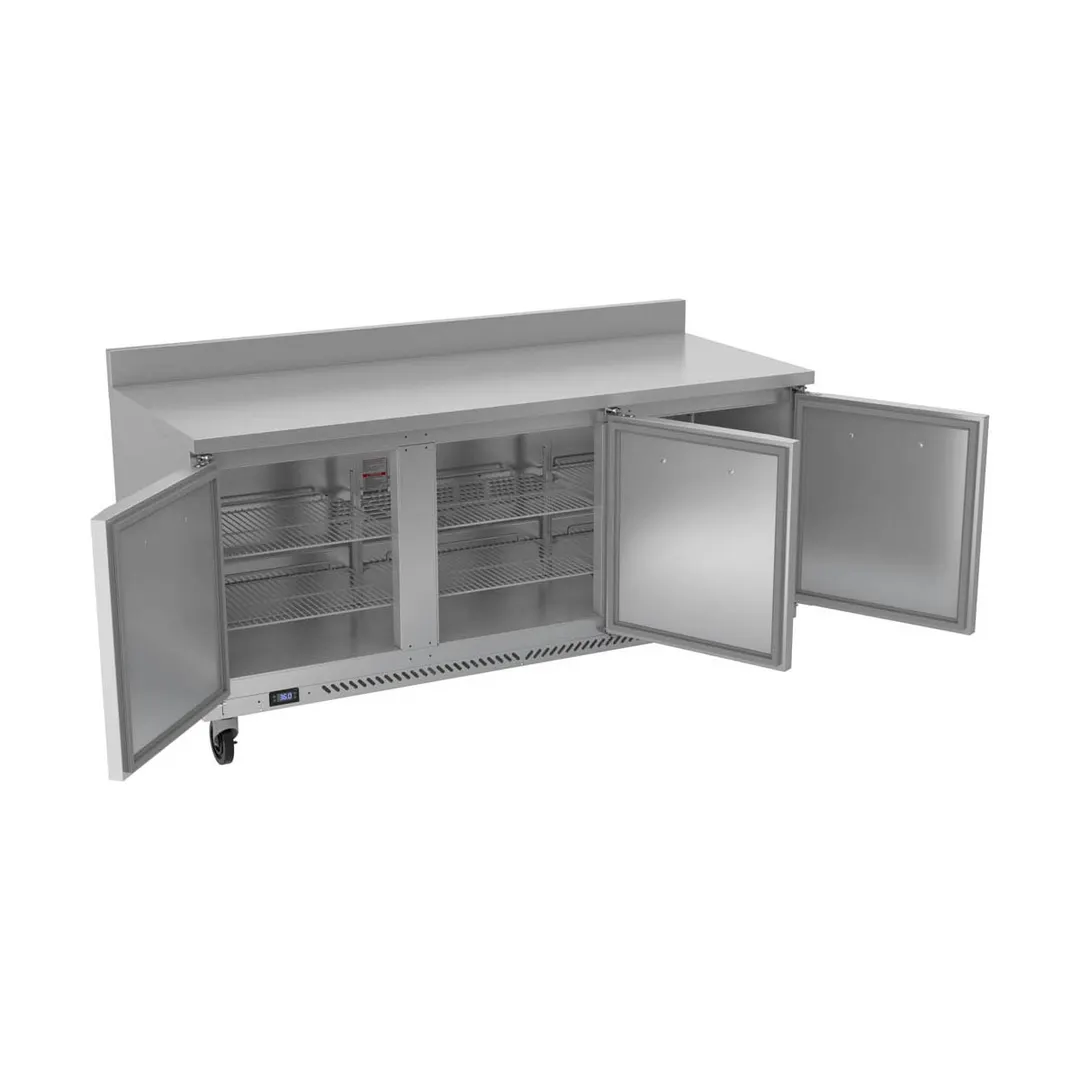 Victory VWR72HC 72" 3-Section Worktop Refrigerator w/ 3 Doors, 17.88 cu. ft.