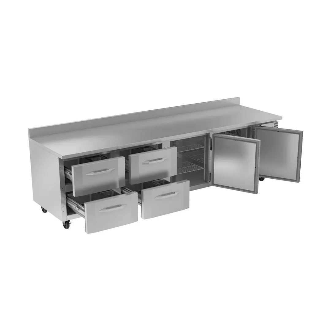 Victory VWRD119HC-4 118" 4-Section Worktop Refrigerator w/ 2 Doors & 4 Drawers, 40 cu. ft..