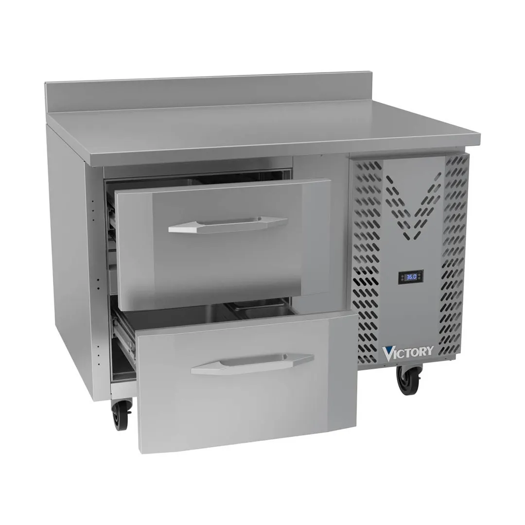Victory VWRD46HC-2 46" 1-Section Worktop Refrigerator w/ 2 Drawers, 10.8 cu. ft.