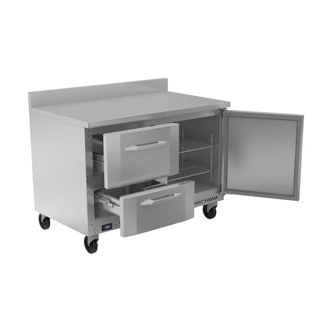 Victory VWRD48HC-2 48" 2-Section Worktop Refrigerator w/ 2 Drawers & 1 Door, 11.8 cu. ft.