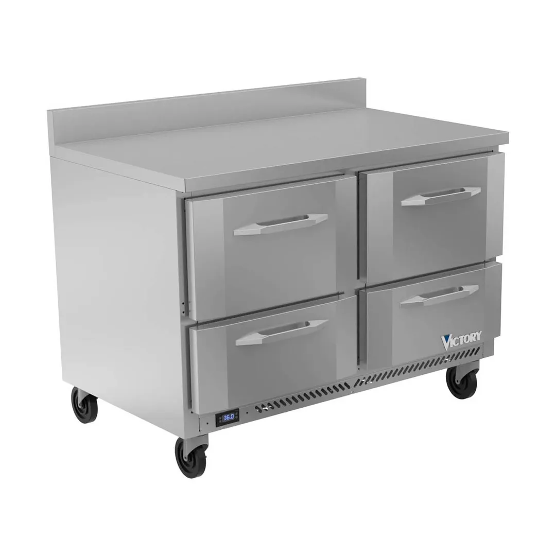 Victory VWRD48HC-4 48" 2-Section Worktop Refrigerator w/ 4 Drawers, 11.82 cu. ft.