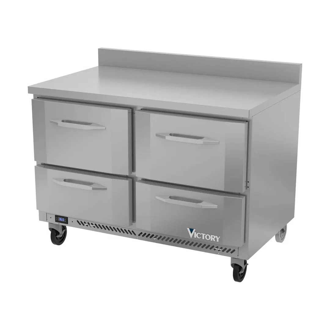 Victory VWRD48HC-4 48" 2-Section Worktop Refrigerator w/ 4 Drawers, 11.82 cu. ft.