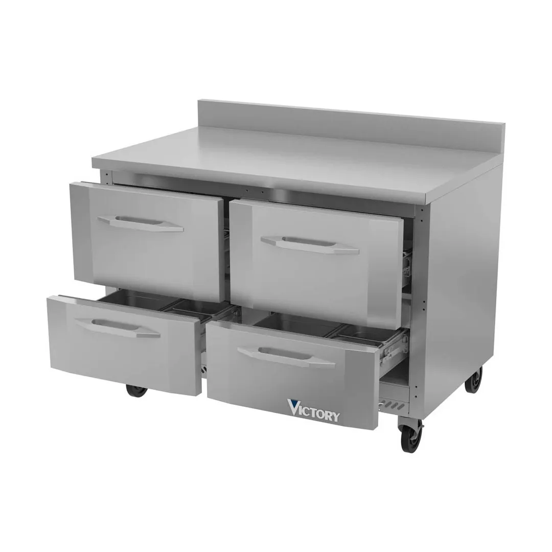 Victory VWRD48HC-4 48" 2-Section Worktop Refrigerator w/ 4 Drawers, 11.82 cu. ft.