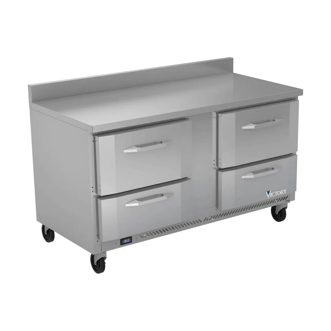 Victory VWRD60HC-4 60" 2-Section Worktop Refrigerator w/ 4 Drawers, 14.75 cu. ft.
