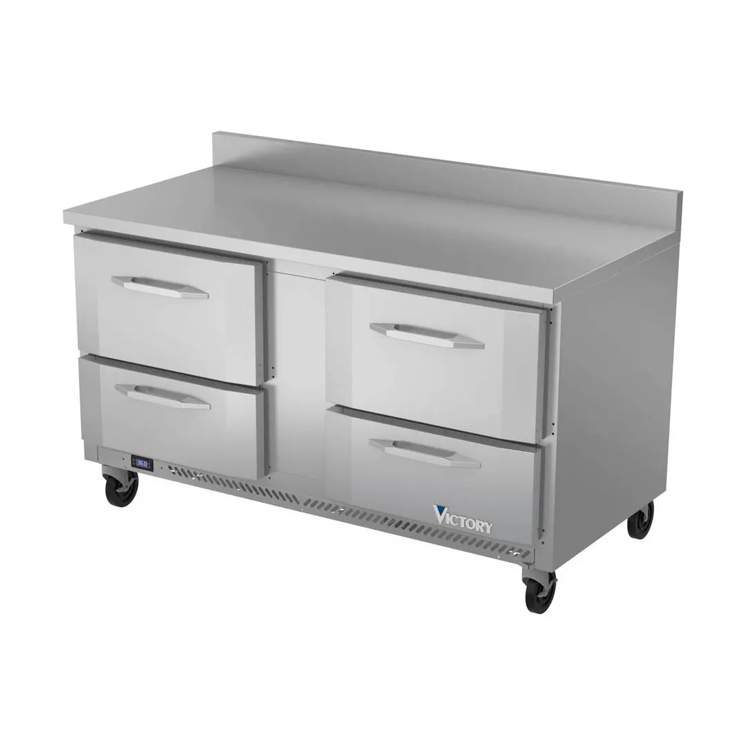 Victory VWRD60HC-4 60" 2-Section Worktop Refrigerator w/ 4 Drawers, 14.75 cu. ft.