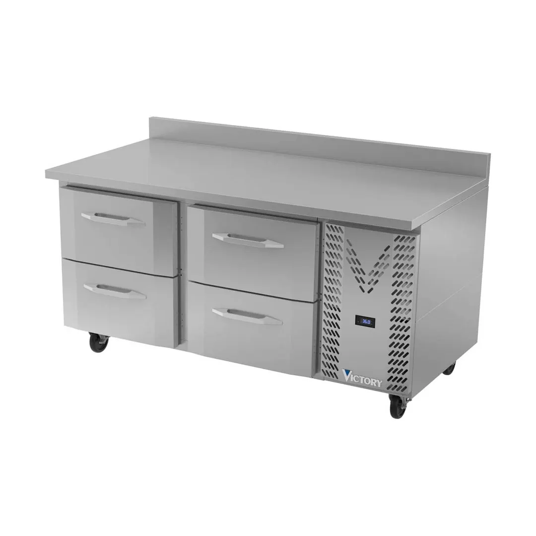 Victory VWRD67HC-4 67" 2-Section Worktop Refrigerator w/ 4 Drawers, 19 cu. ft.