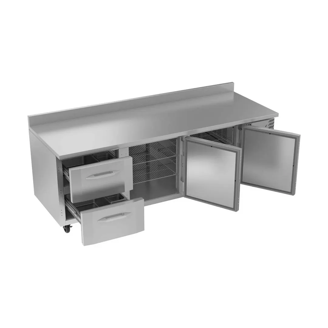 Victory VWRD93HC-2 93" 3-Section Worktop Refrigerator w/ 2 Drawers & 2 Doors, 29.7 cu. ft.
