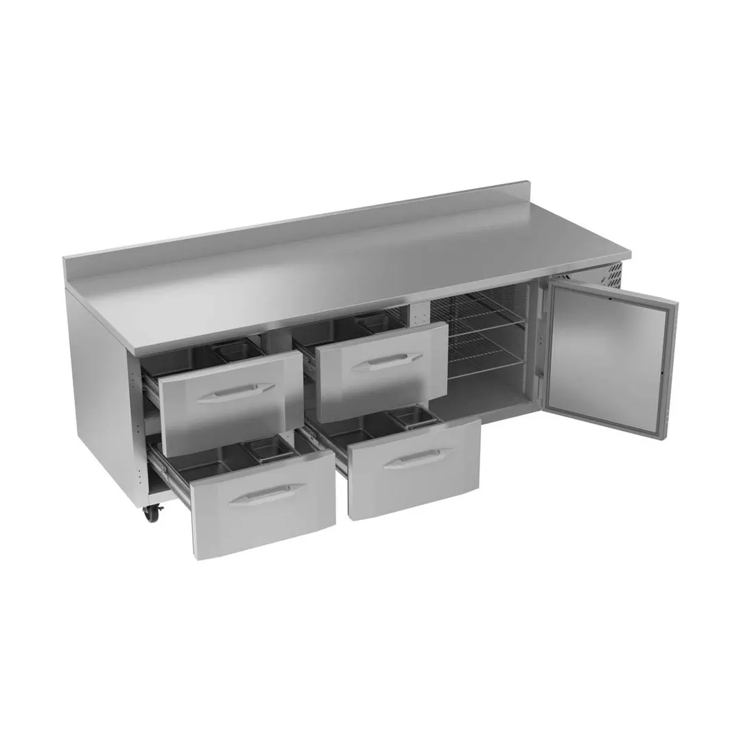 Victory VWRD93HC-4 93" 3-Section Worktop Refrigerator w/ 4 Drawers & 2 Door, 29.7 cu. ft.
