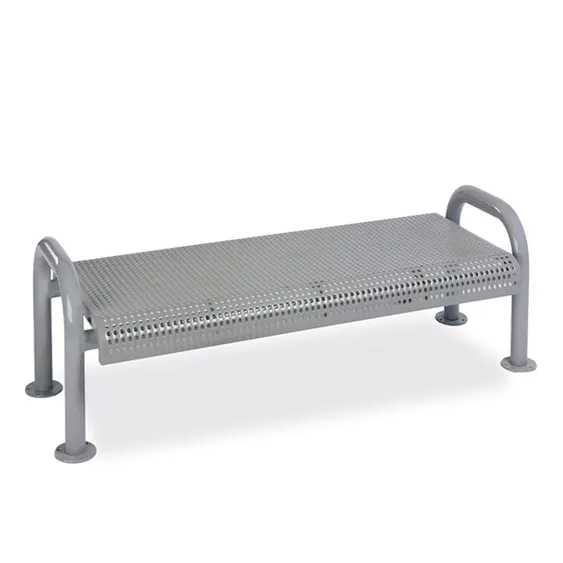 Wabash CN425D Contemporary Series 6'L Outdoor Bench, Diamond Pattern Seat, Steel Frame, Plastisol Coated